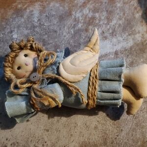 Vintage Handmade Angel Doll with Blue Dress